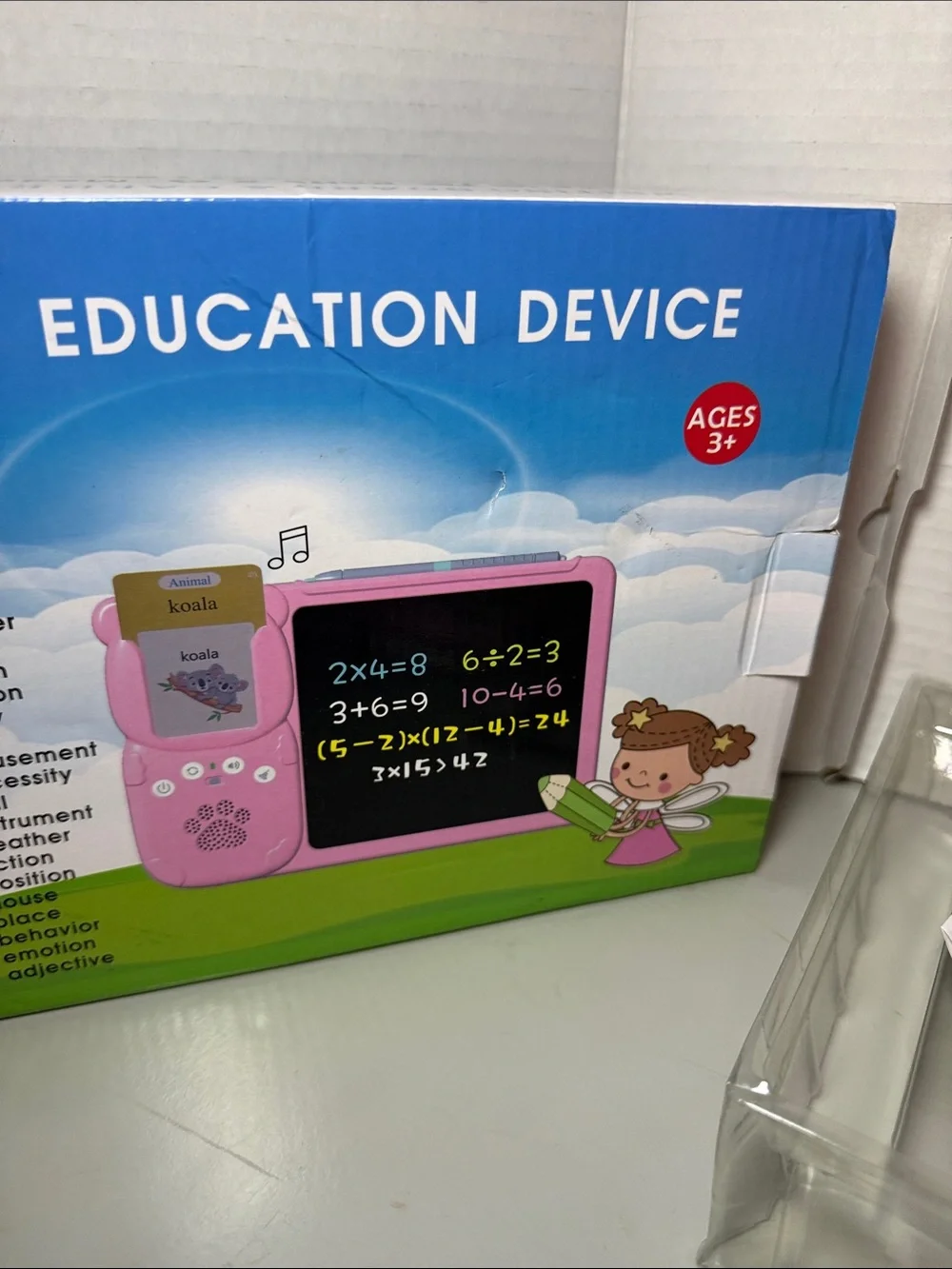 Bilingual English Spanish Flash Card Reader LCD Writing Tablet Early Education